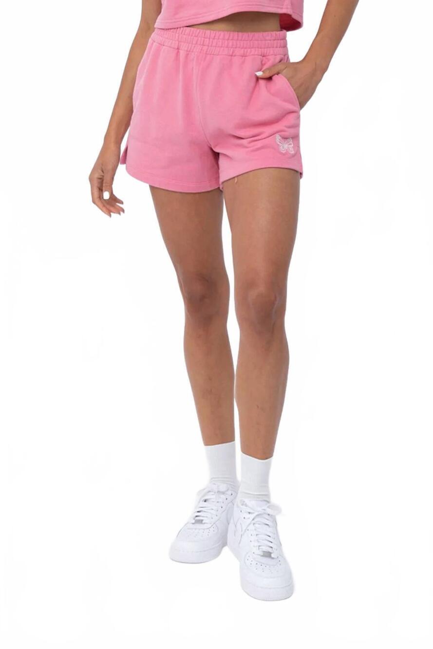 NEW THE GREII women's butterfly terry shorts in pink